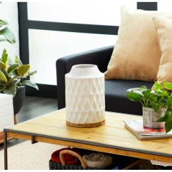 White Porcelain Contemporary Vase, 8