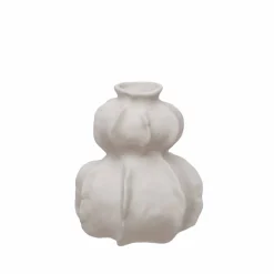 5.5" White Pumpkin Stack Ceramic Vase by Ashland®