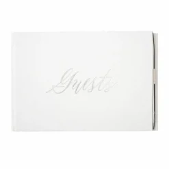 White & Silver Guest Book & Pen Set by Celebrate It™