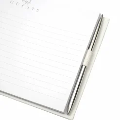 White & Silver Guest Book & Pen Set by Celebrate It™