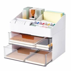 White Storage Organizer with Clear Drawers by Simply Tidy®