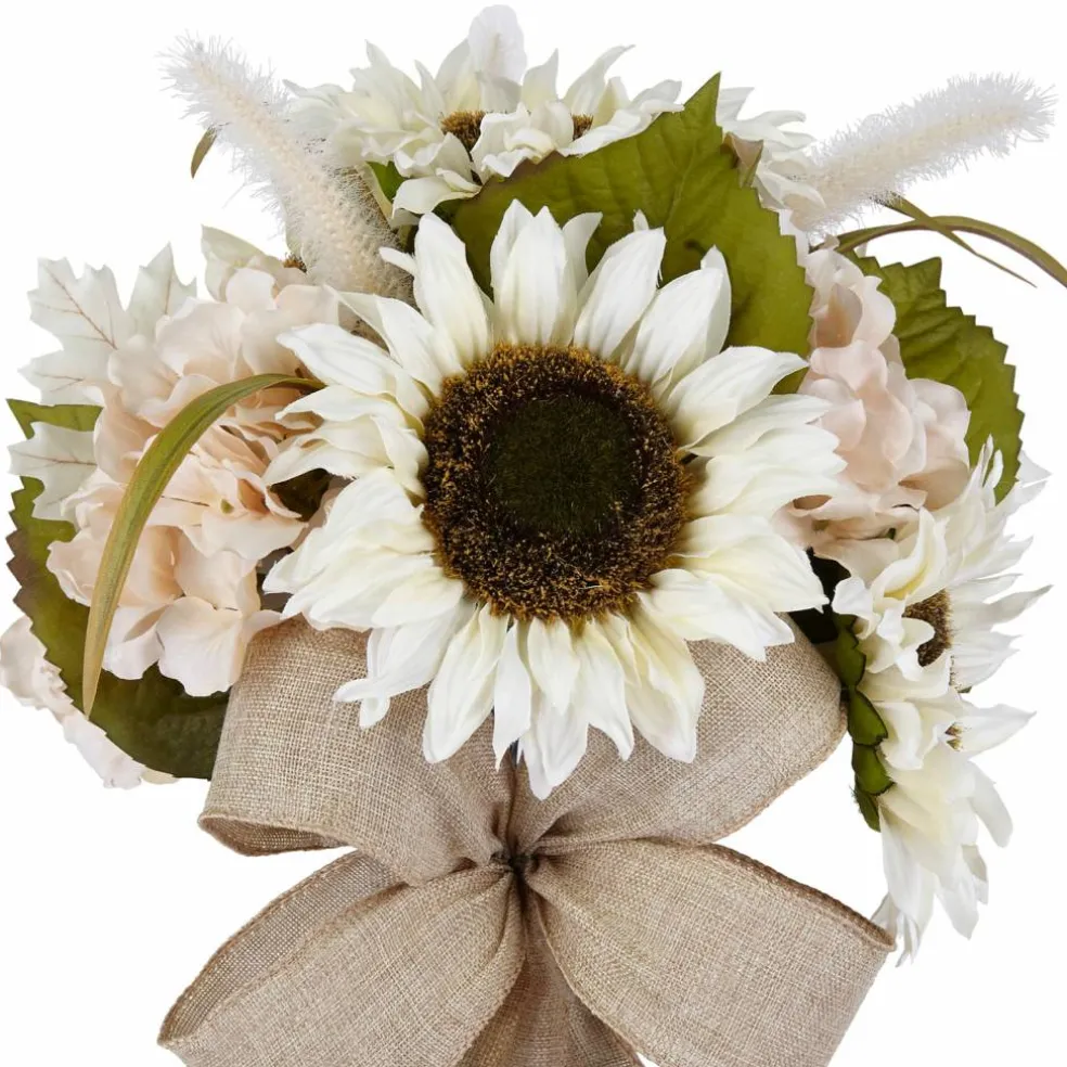 White Sunflower & Cream Hydrangea Mix Remembrance Cone by Ashland®