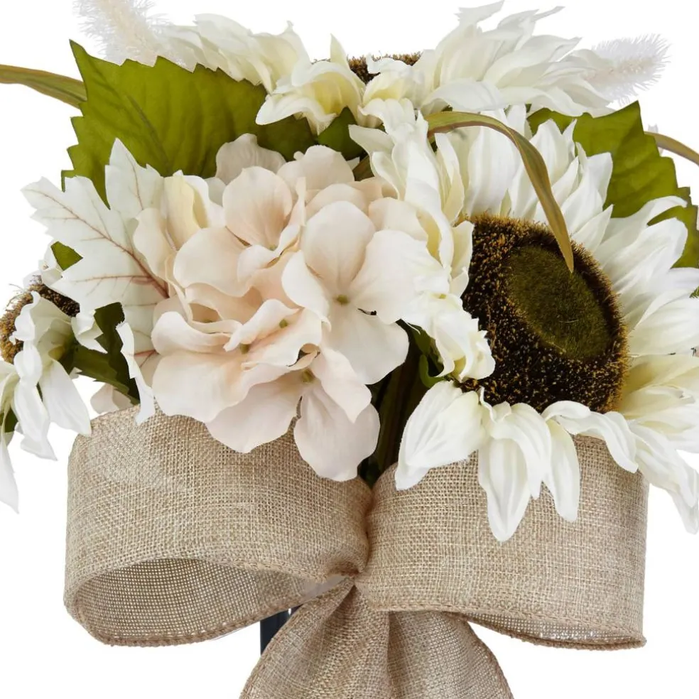 White Sunflower & Cream Hydrangea Mix Remembrance Cone by Ashland®