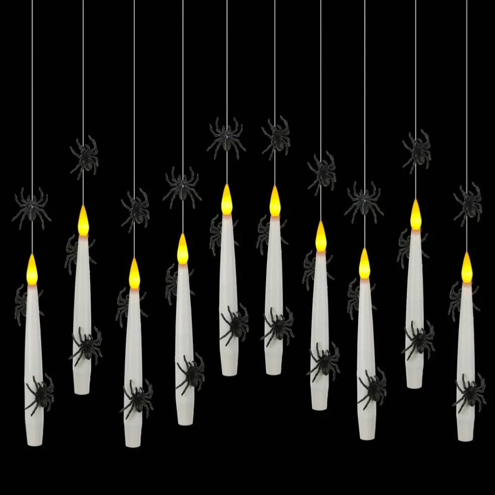 White Taper LED Hanging Candles with Spiders, 10ct. by Ashland®