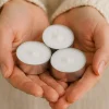 White Tea Light Candles Unscented Wax Votives Set - 50 Pack