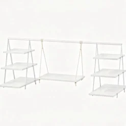 White 3-Tier Cupcake Stand, Farmhouse Tiered Dessert Serving Tray for Party Decor