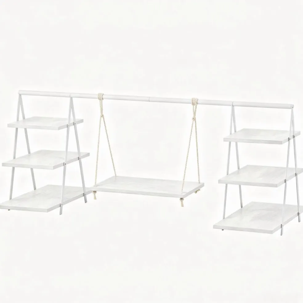 White 3-Tier Cupcake Stand, Farmhouse Tiered Dessert Serving Tray for Party Decor
