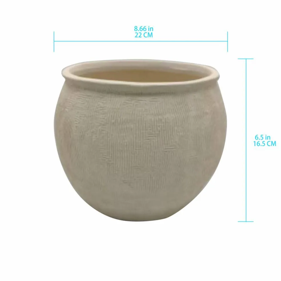 6.5" Whitewash Ceramic Planter by Ashland®