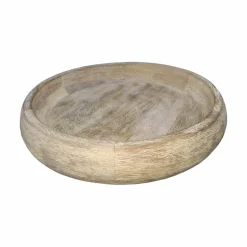 12" Whitewashed Shallow Decorative Wood Bowl by Ashland®