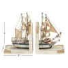 9" White Wood Coastal Sailboat Bookends, 2ct.