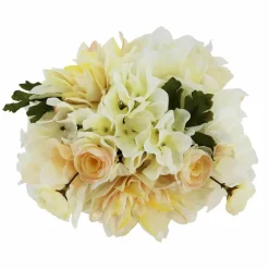 10" White & Yellow Flower Ceramic Vase Tabletop Décor by Ashland®