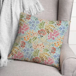 Wild Flower Floral Square Throw Pillow