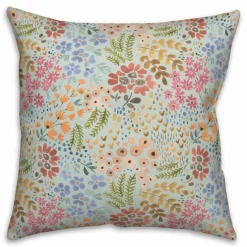 Wild Flower Floral Square Throw Pillow