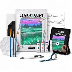 Wildflower Twilight Painting4Real Art Paint by Video Acrylic Paint Kit for Adults with Video Tutorials – Learn to Paint Wildflower Twilight - 9 Pieces Acrylic Paint Set & Art Supplies for Adults, Mother Day Gift Set for Mom, Women