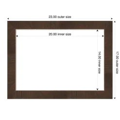Wildwood Brown Narrow Framed Dry Erase Magnetic Board