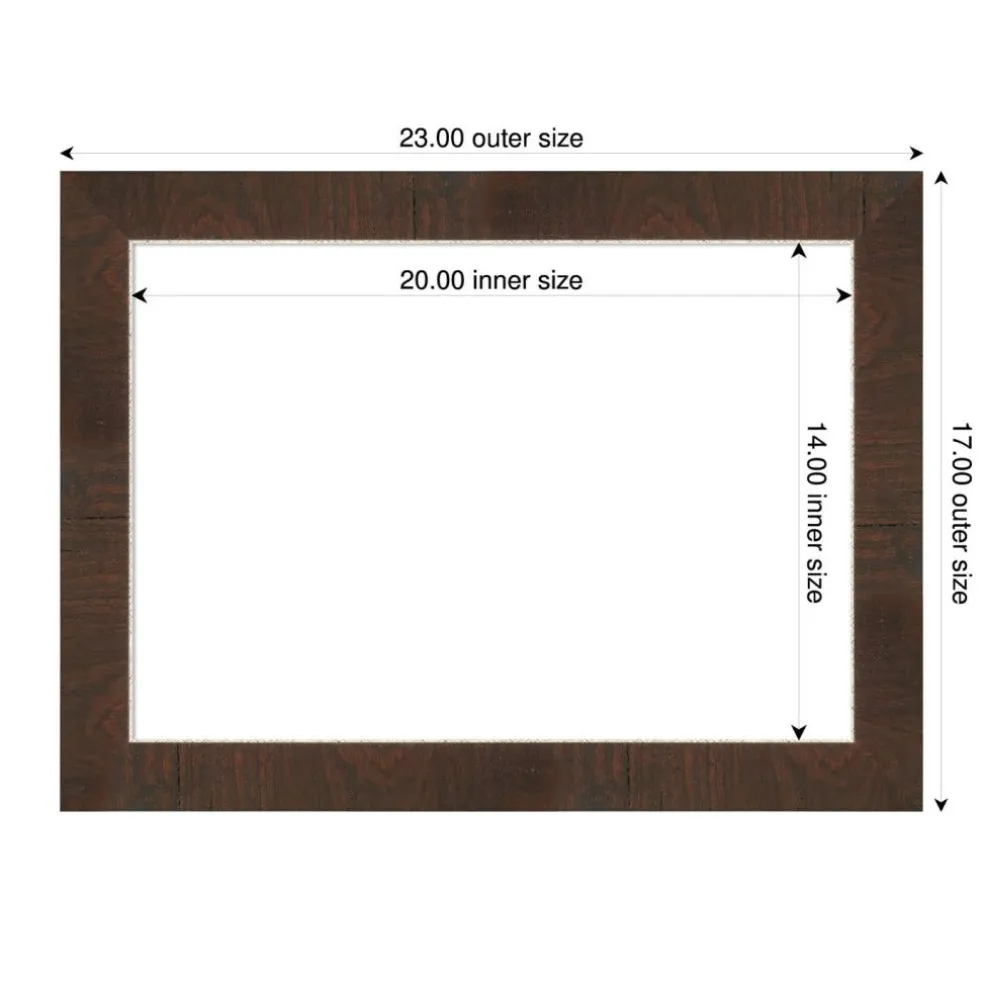 Wildwood Brown Narrow Framed Dry Erase Magnetic Board