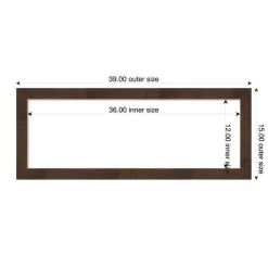 Wildwood Brown Narrow Framed Dry Erase Magnetic Board