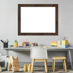 Wildwood Brown Narrow Framed Dry Erase Magnetic Board