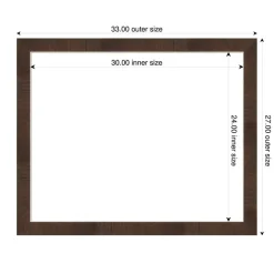 Wildwood Brown Narrow Framed Dry Erase Magnetic Board