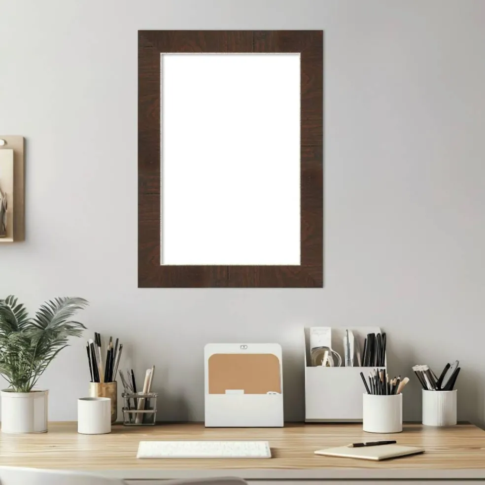 Wildwood Brown Narrow Framed Dry Erase Magnetic Board