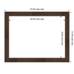 Wildwood Brown Narrow Framed Dry Erase Magnetic Board