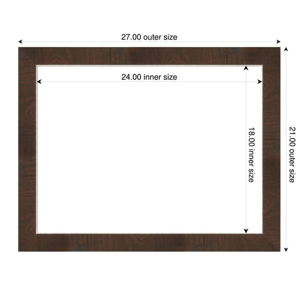 Wildwood Brown Narrow Framed Dry Erase Magnetic Board