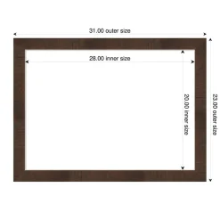 Wildwood Brown Narrow Framed Dry Erase Magnetic Board