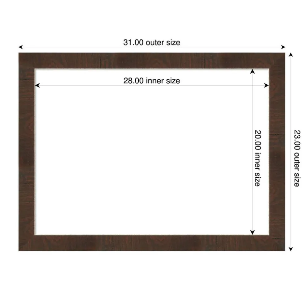 Wildwood Brown Narrow Framed Dry Erase Magnetic Board