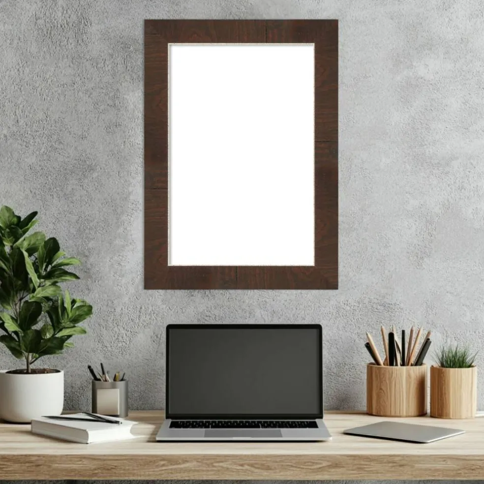 Wildwood Brown Narrow Framed Dry Erase Magnetic Board