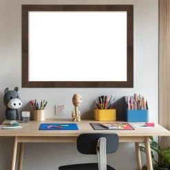 Wildwood Brown Narrow Framed Dry Erase Magnetic Board