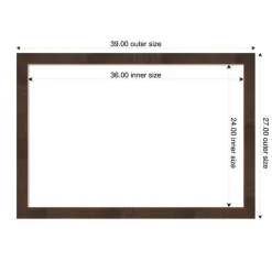 Wildwood Brown Narrow Framed Dry Erase Magnetic Board