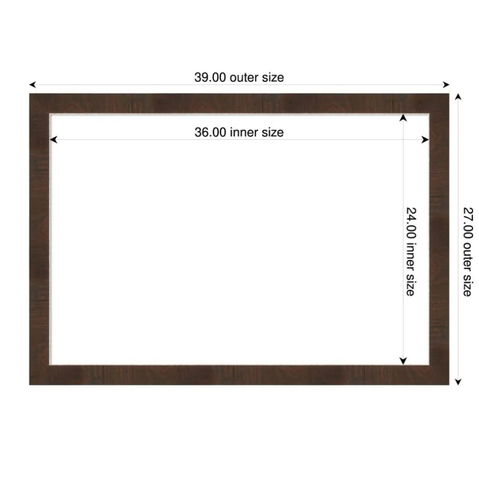 Wildwood Brown Narrow Framed Dry Erase Magnetic Board