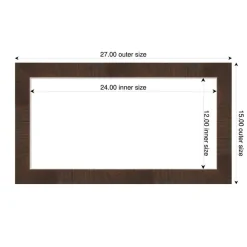 Wildwood Brown Narrow Framed Dry Erase Magnetic Board