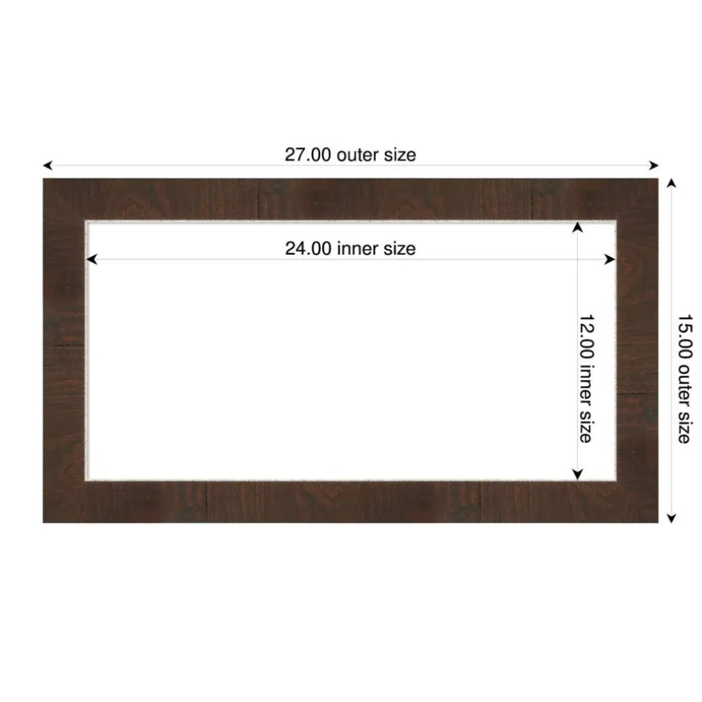 Wildwood Brown Narrow Framed Dry Erase Magnetic Board