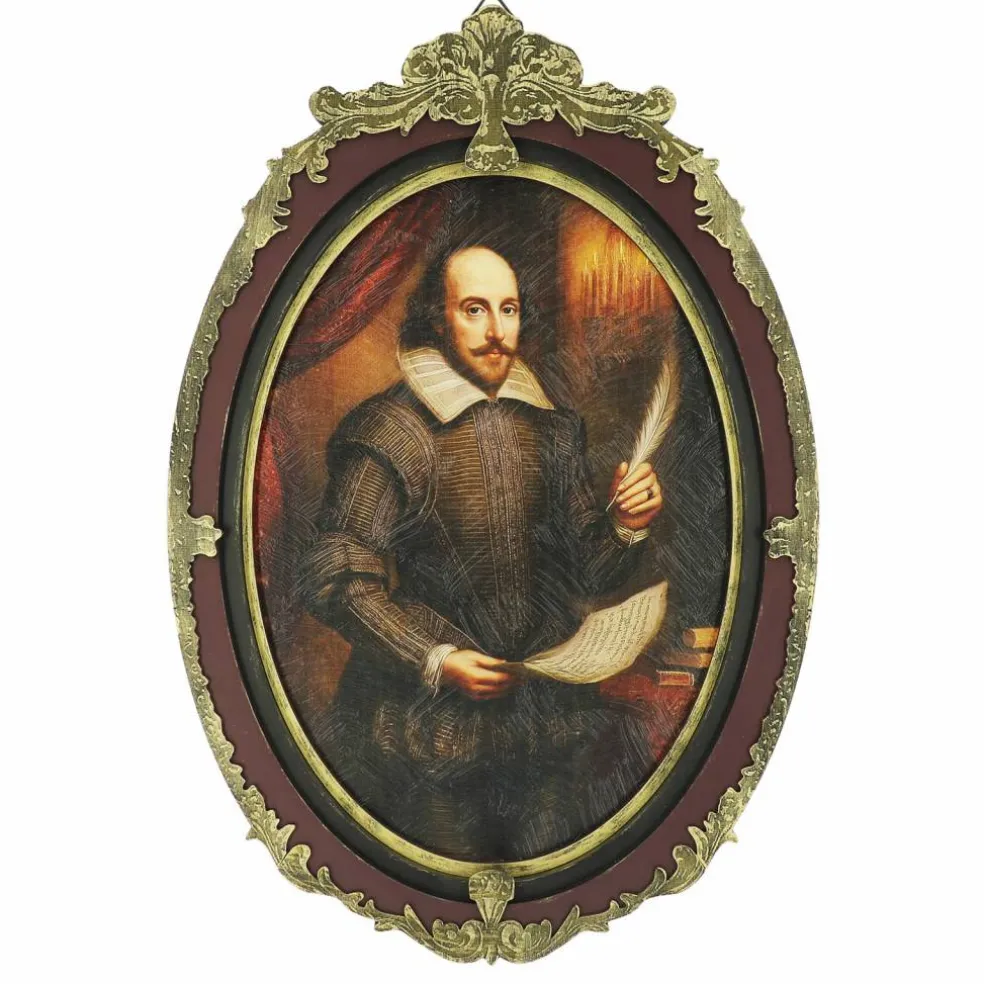 William Shakespeare Portrait Wall Décor in Distressed Ornate Frame by Ashland®