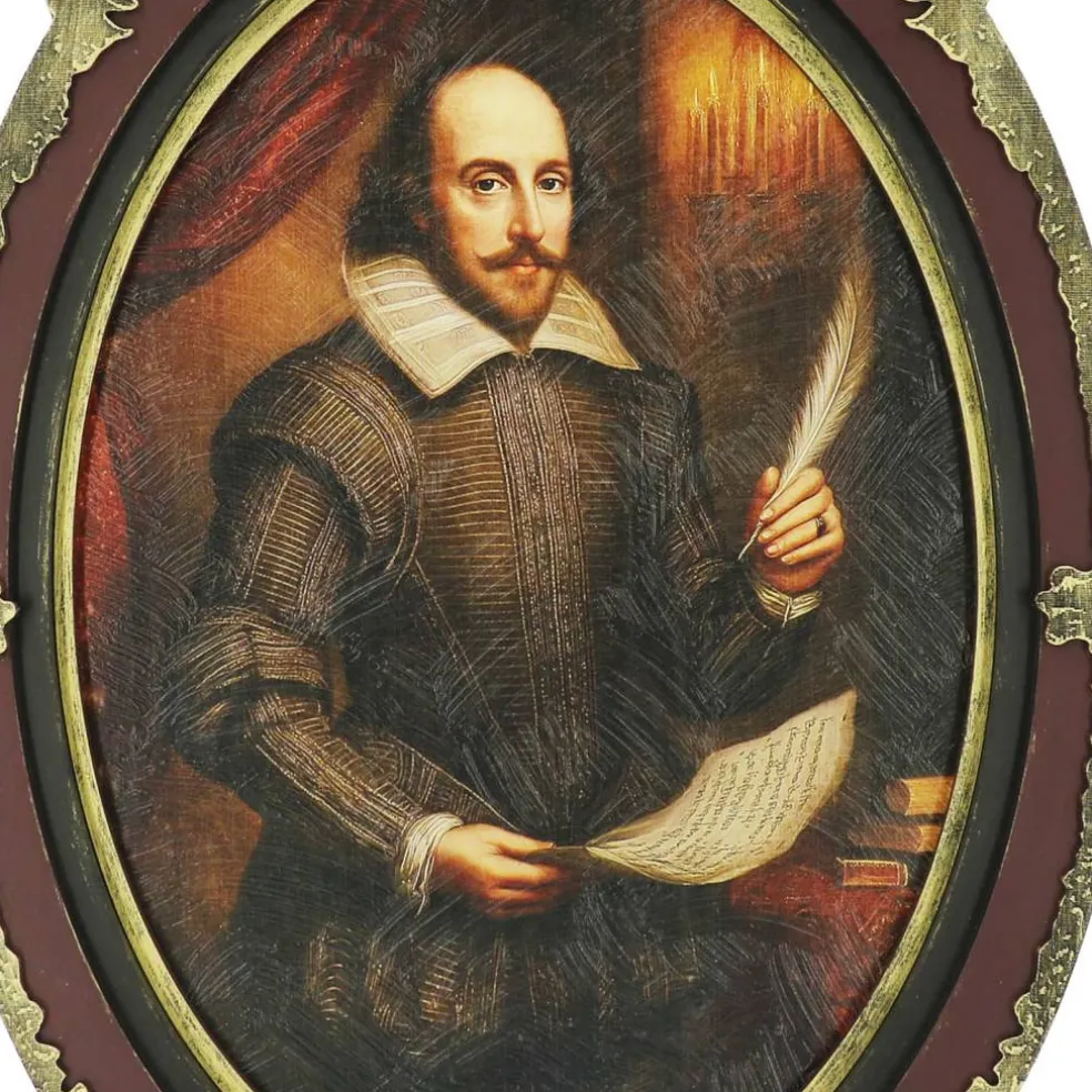 William Shakespeare Portrait Wall Décor in Distressed Ornate Frame by Ashland®