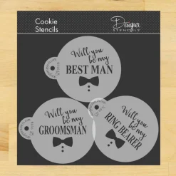Will You Be My Groomsmen? Cookie Stencil Set | C997 by Designer Stencils |