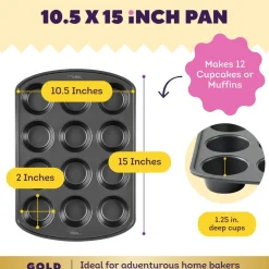 Wilton® Gold Non-Stick Bakeware 12 Cup Muffin Pan