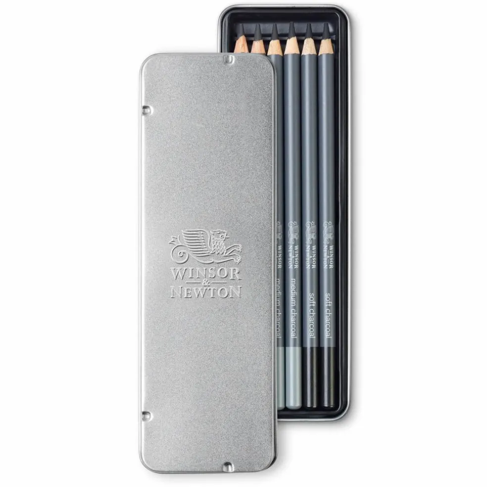 Winsor & Newton™ Studio Collection™ Charcoal Pencil 6 Piece Tin Set
