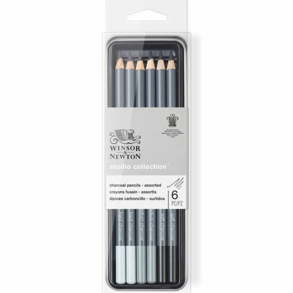 Winsor & Newton™ Studio Collection™ Charcoal Pencil 6 Piece Tin Set