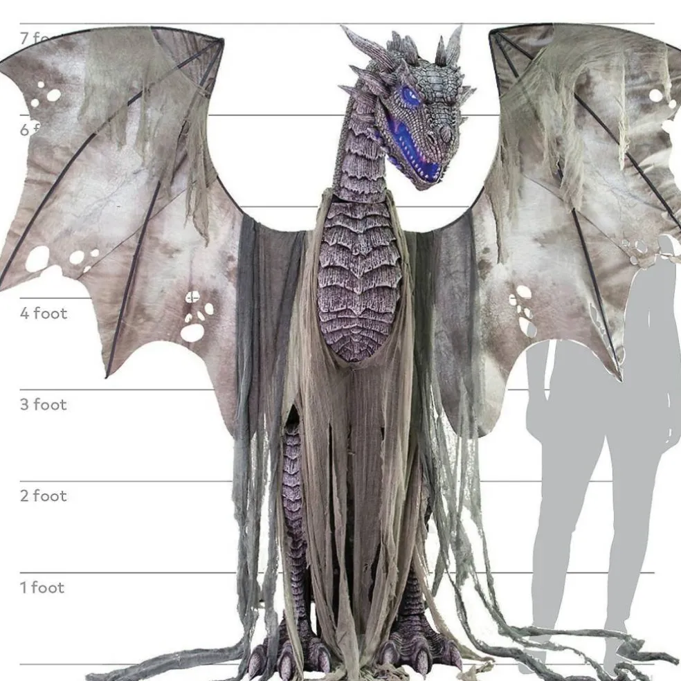 Winter Dragon Animated 7 Ft Halloween Decoration