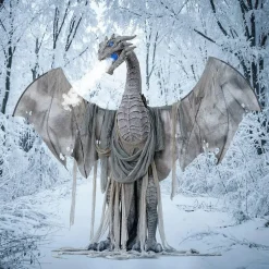 Winter Dragon Animated 7 Ft Halloween Decoration