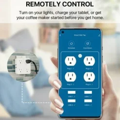 Wireless Wall Tap Smart Plug (4 Outlets,4 USB Ports) - WTP110