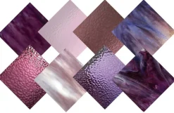 Wissmach 8 Sheet Mixed Color Variety, Purple, Stained Glass Pack and Mosaic Glass