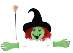 Witch and Broom Wreath Making and Decoration Craft Kit (Lime Green) | For Making Wreaths, Swags, Door Decor, and Floral Arrangements - Pair with Mesh, Wired Ribbon, Bows, and Signs