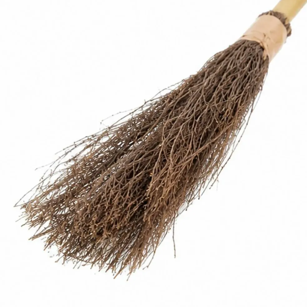 36" Witch Broom Real Straw Collapsible Halloween Costume Prop
