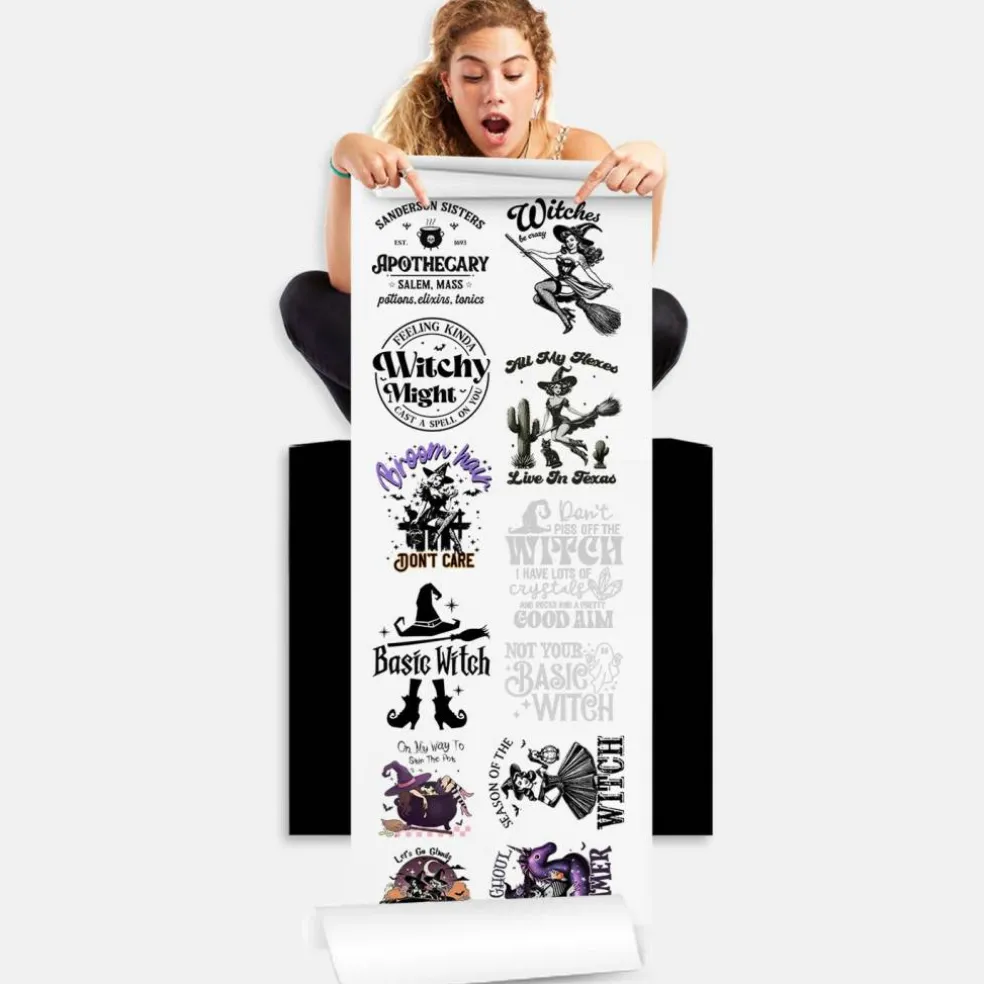 Witches DTF Transfer Gang Sheets - 22x60 Direct-to-Film