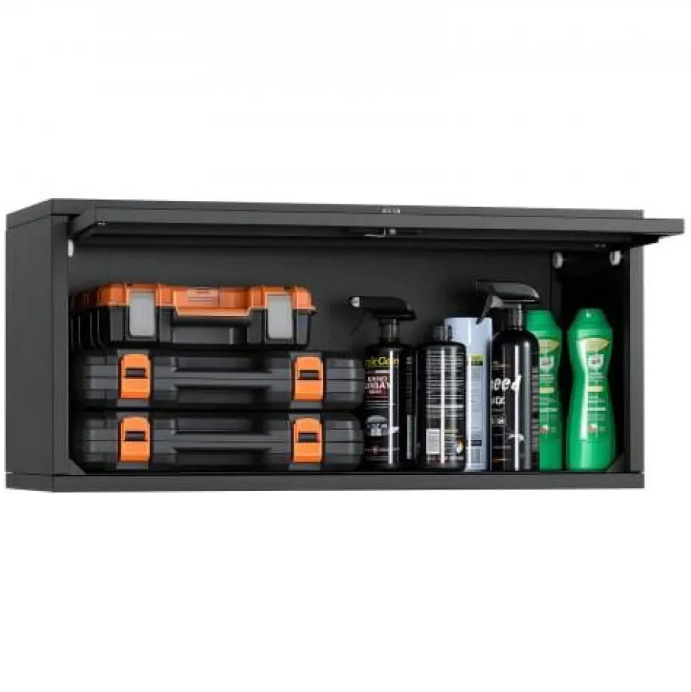 27.5W Metal Wall Cabinet with Up-Flip Door, Garage Storage Organizer Floating