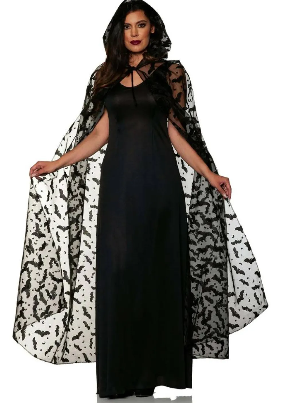 Women's Embossed Bat Costume Cape