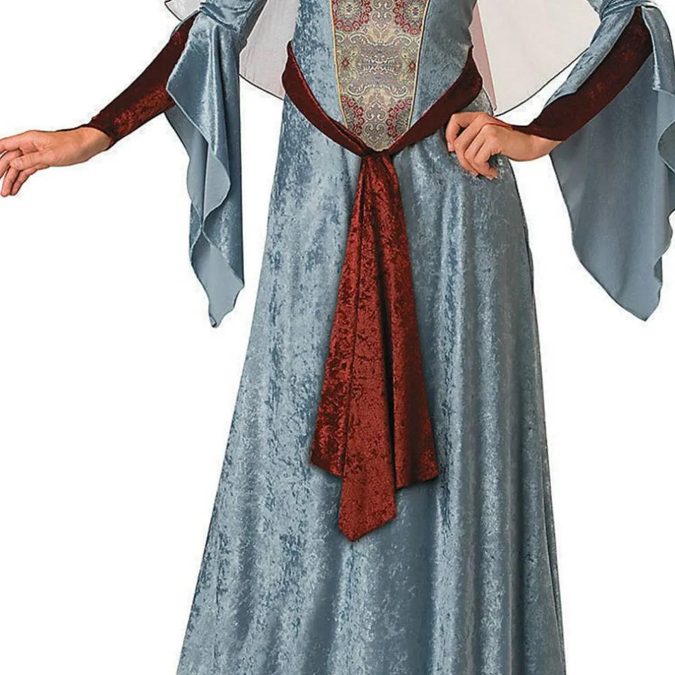 Women's Maid Marian Costume Velvet Gown Headpiece